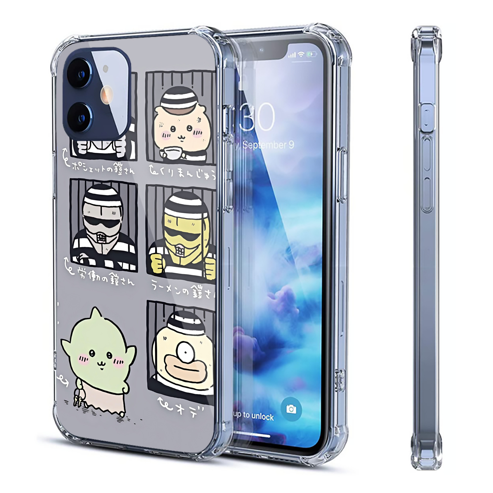 （画像用） ちいかわ Chii-kawa 【iPhone 12シリーズ対応】透明スマホケース（クリアソフトケース）